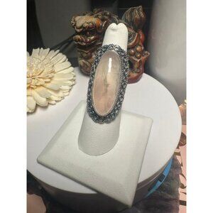 Sterling Silver Rose Quartz Chuncky Ring
